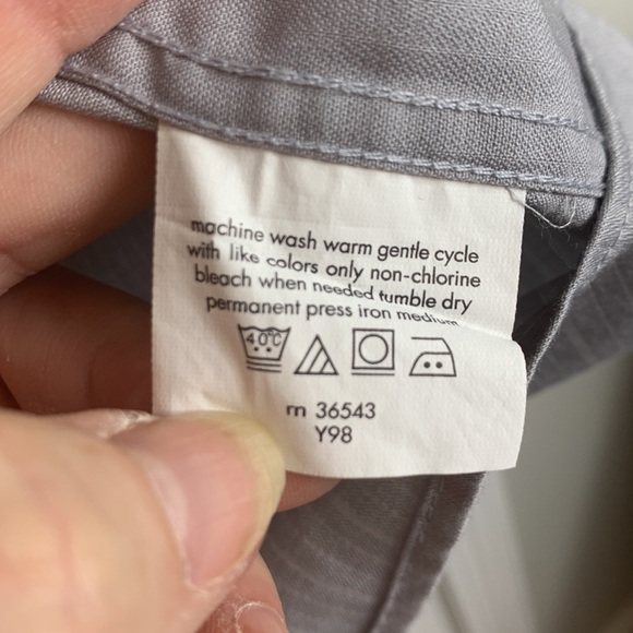 Joseph Abboud grey long sleeved dress shirt 16.5, 32/33, slim fit wrinkle free - Picture 5 of 7